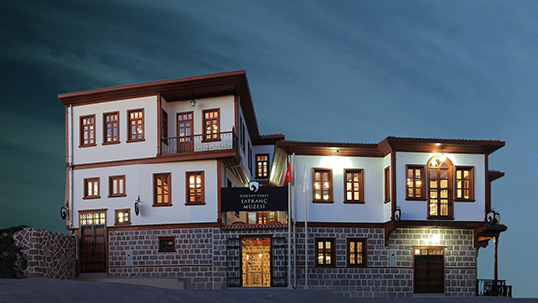 Exterior view from the Chess Museum designed in a historic Ankara house plan