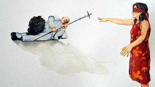 Necla Rüzgar, Çalıntı Müze, kağıt üzerine karışık teknik, 2008