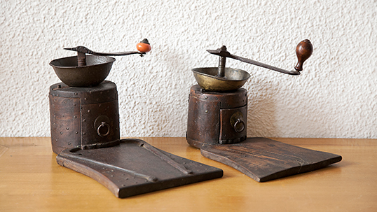 Grinding devices made of wood and iron, 19th century