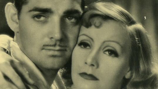Clark Gable ve Greta Garbo postcard
